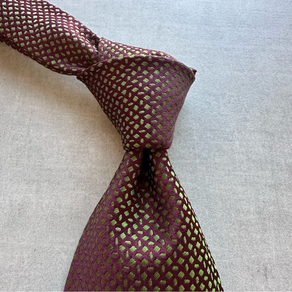 ETRO Green & Burgundy Unique Silk Tie